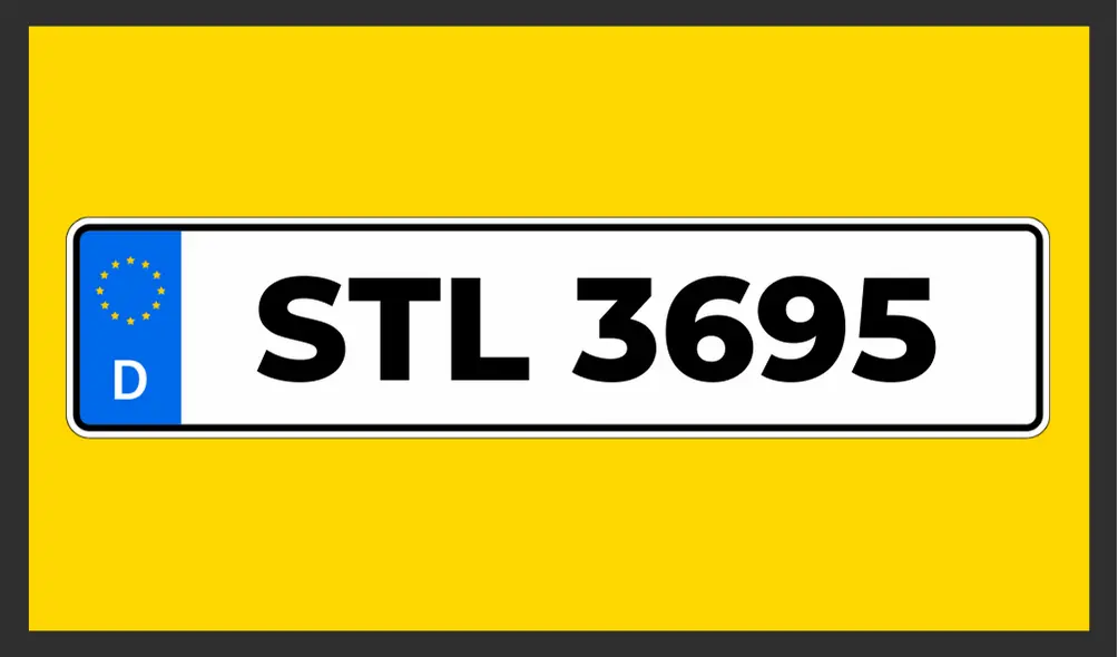 number 3695 on car registration plate