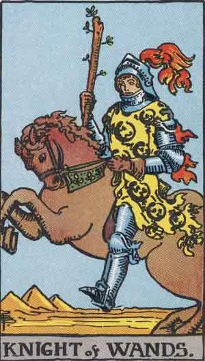 Knight of Wands from the Rider-Waite-Smith deck