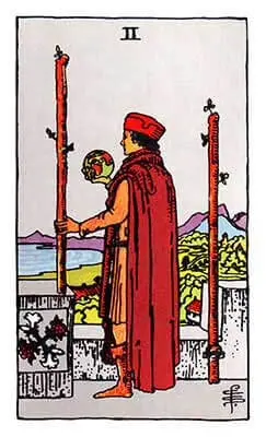 Two of Wands from the Rider-Waite-Smith deck