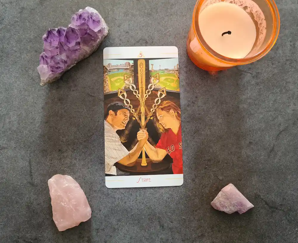 Upright Five of Wands
