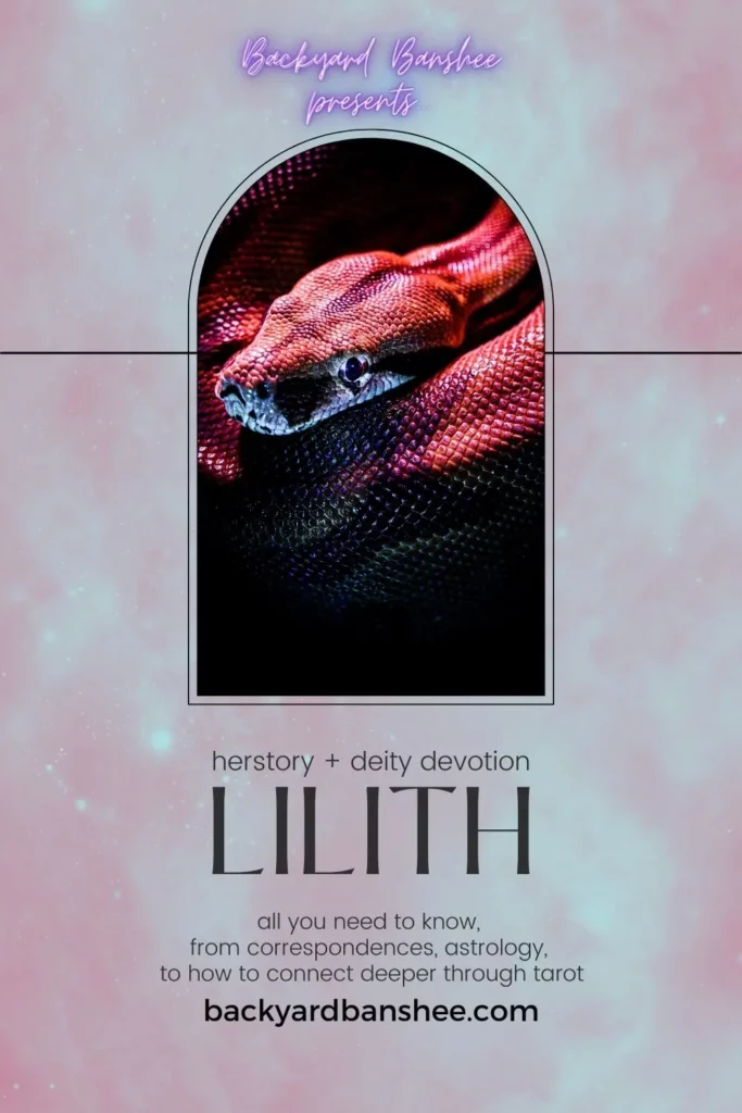 Lilith correspondences and lilith tarot spread