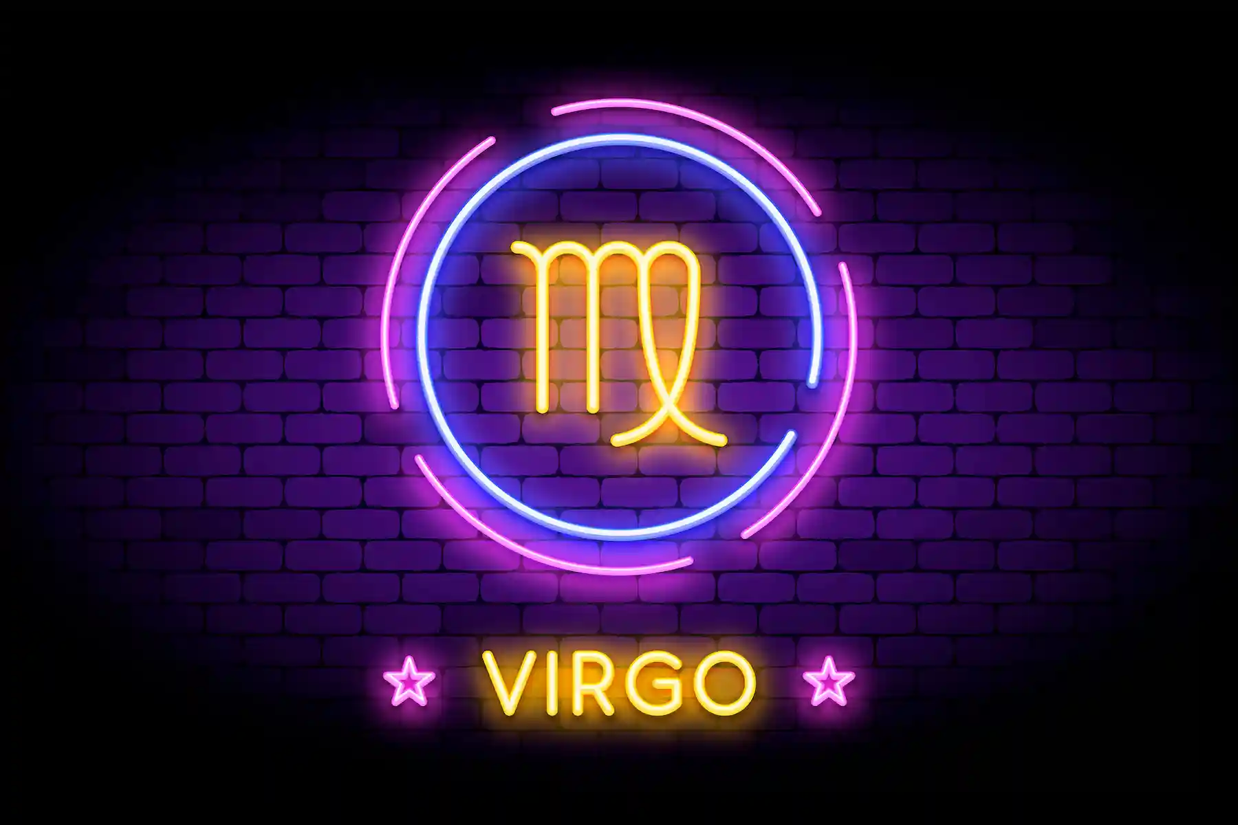 virgo sign neon