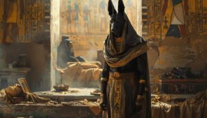 egyptian god Anubis standing