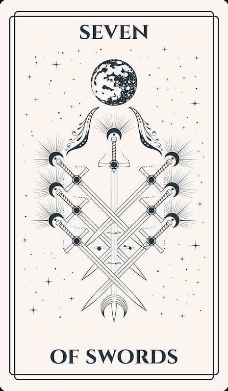 seven of swords illustration